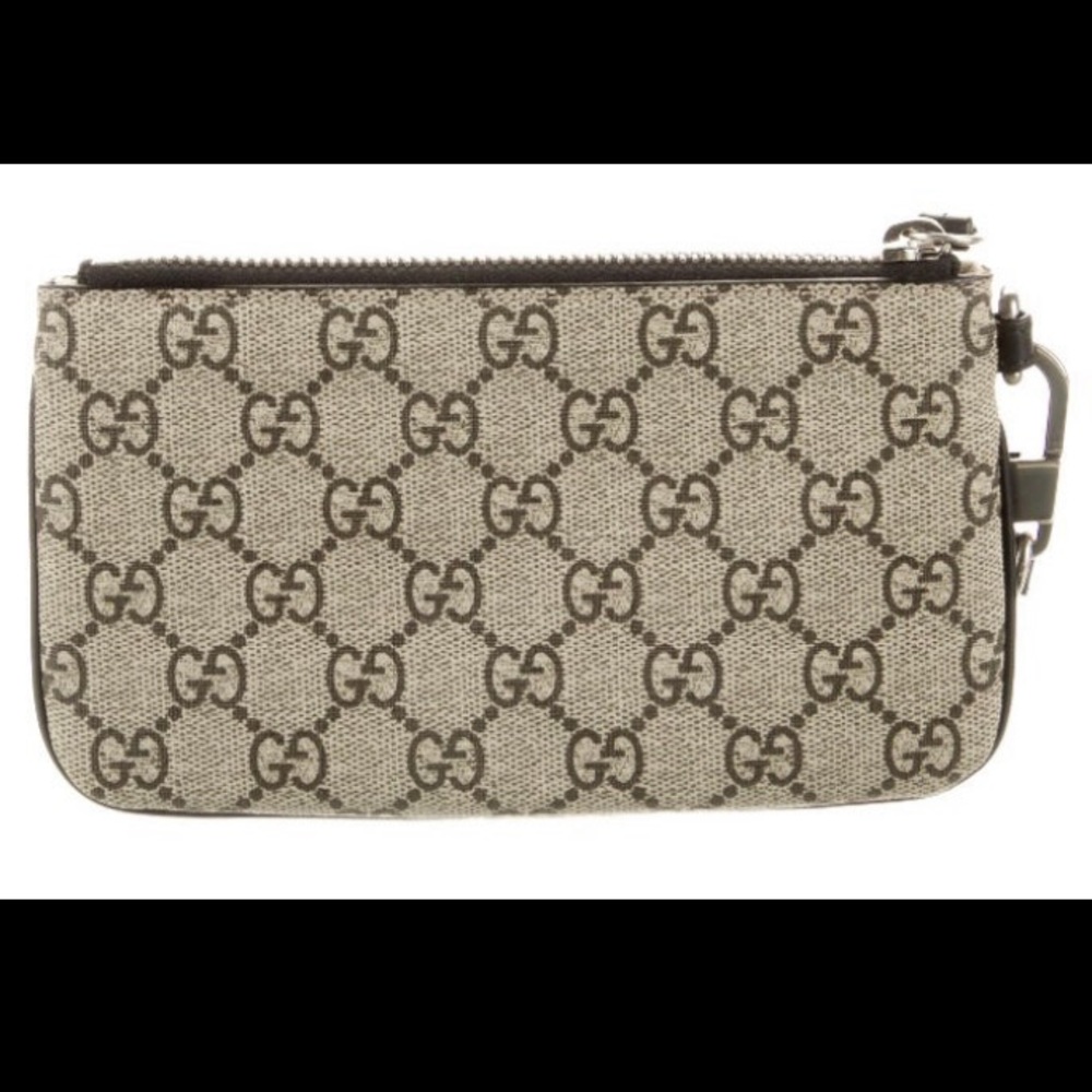 GUCCI SUPREME SIGNATURE GG KING SNAKE BROWN WRISTLET CLUTCH EUC - Picture 10 of 14